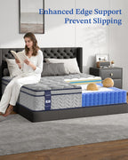 Hybrid Mattress 10.2inch Medium Firm 90x190x26CM 7 Zone
