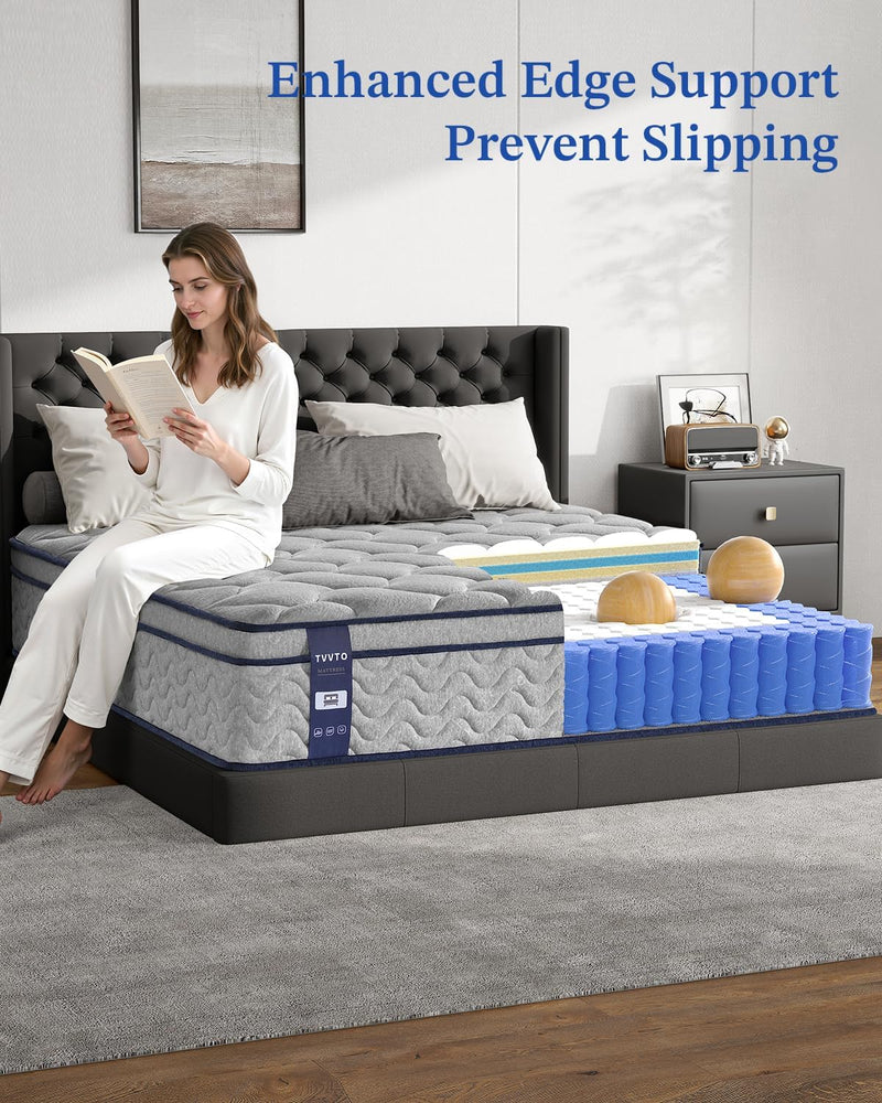 Hybrid Mattress 10.2inch Medium Firm 90x190x26CM 7 Zone