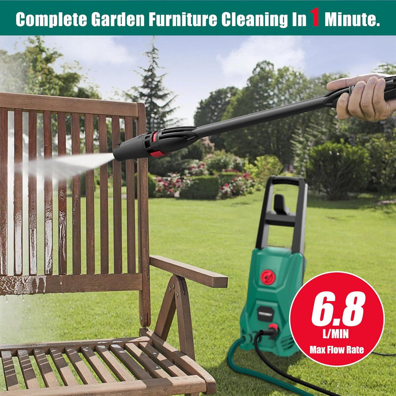 Hychika Pressure Washers 1600PSI Power Washer 1500W 410L