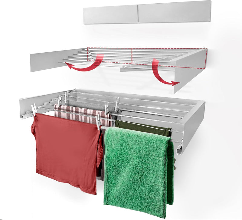 Hyk Wall Mounted Clothes Airer Foldable Drying Rack