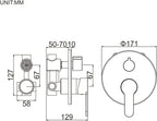 Ibergrif Concealed Shower Mixer Tap with Body Valve