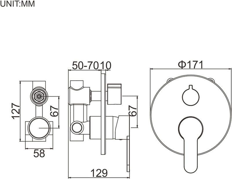 Concealed Shower Mixer Tap with Body Valve