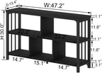 Ibf Farmhouse 3 Tier Open Book Shelf Wood