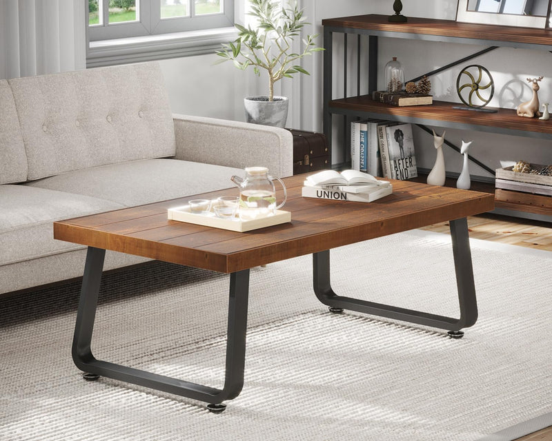 Rustic Wood Coffee Table Real Living Room