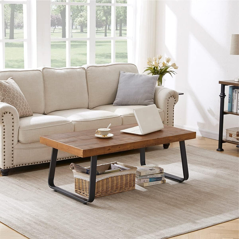Rustic Wood Coffee Table Real Living Room