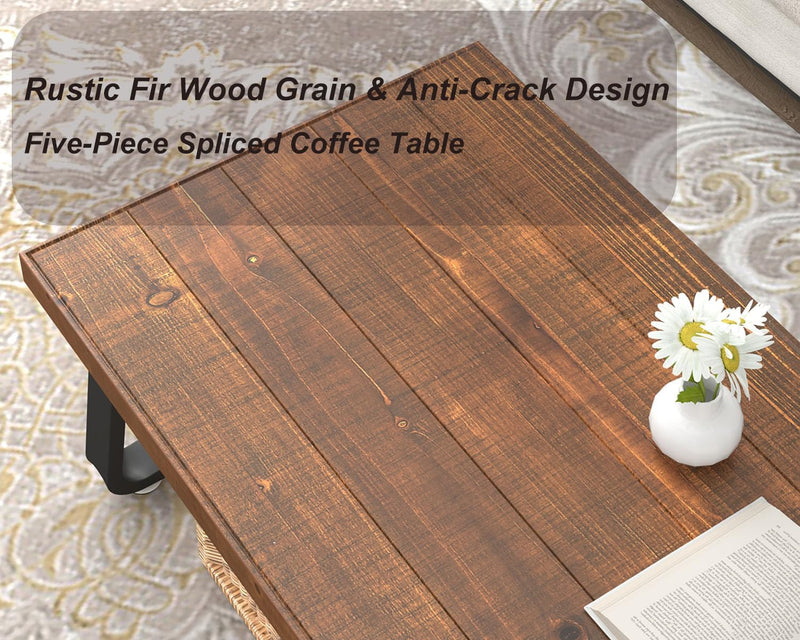 Rustic Wood Coffee Table Real Living Room