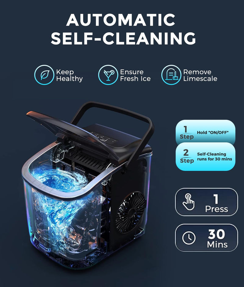 Ice Maker Machine Countertop 12KG 24h 2 Sizes