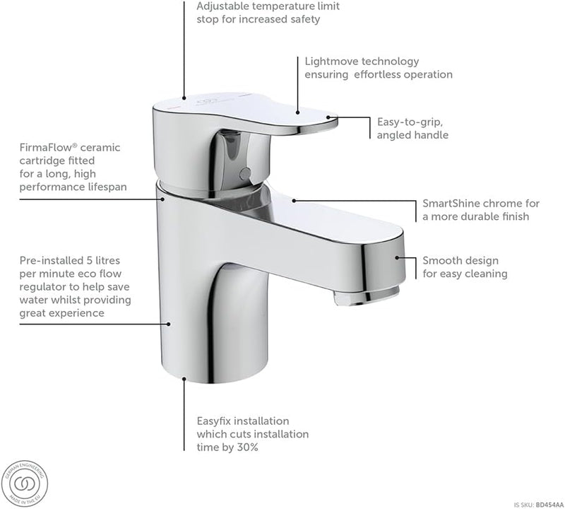 Basin Mixer Spout Height 84MM Water-Saving Bathroom
