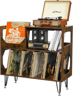 Large Rustic Record Player Stand 2 Tier Table