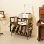 Large Rustic Record Player Stand 2 Tier Table