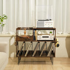 Large Rustic Record Player Stand 2 Tier Table