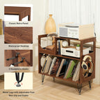 Large Rustic Record Player Stand 2 Tier Table