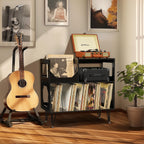 Large Rustic Record Player Stand 2 Tier Table