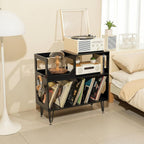 Large Rustic Record Player Stand 2 Tier Table