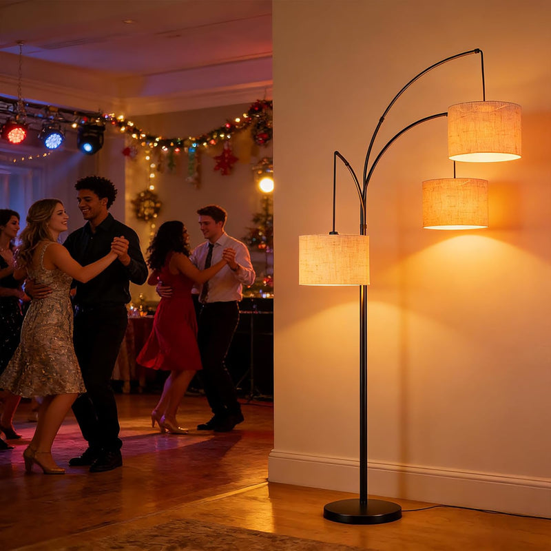 Inch Arc Floor Lamp for Bedroom 3-Light Dimmable