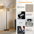 Inch Arc Floor Lamp for Bedroom 3-Light Dimmable