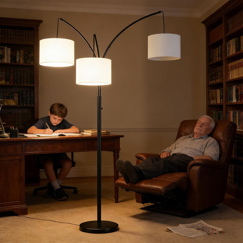 Inch Arc Floor Lamp for Bedroom 3-Light Dimmable