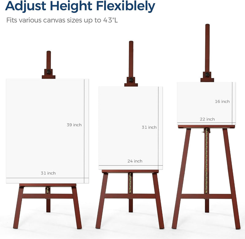 Inclinable A-Frame Easel for Painting Display Adjustable 65"-89