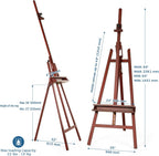 Inclinable A-Frame Easel for Painting Display Adjustable 65"-89