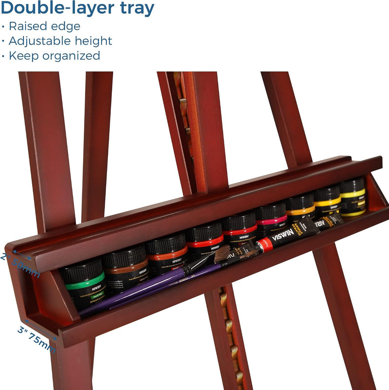 Inclinable A-Frame Easel for Painting Display Adjustable 65"-89