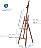 Inclinable A-Frame Easel for Painting Display Adjustable 65"-89