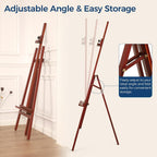Inclinable A-Frame Easel for Painting Display Adjustable 65"-89