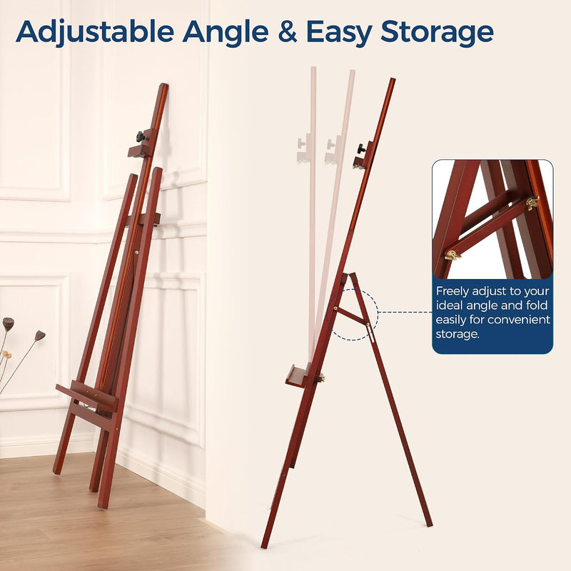 Inclinable A-Frame Easel for Painting Display Adjustable 65"-89