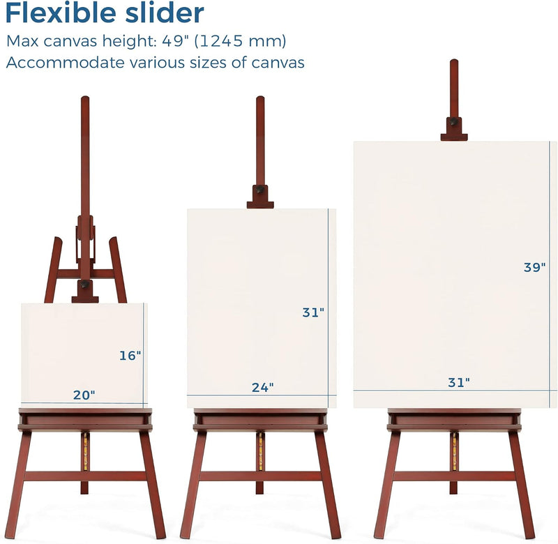 Inclinable A-Frame Easel for Painting Display Adjustable 65"-89