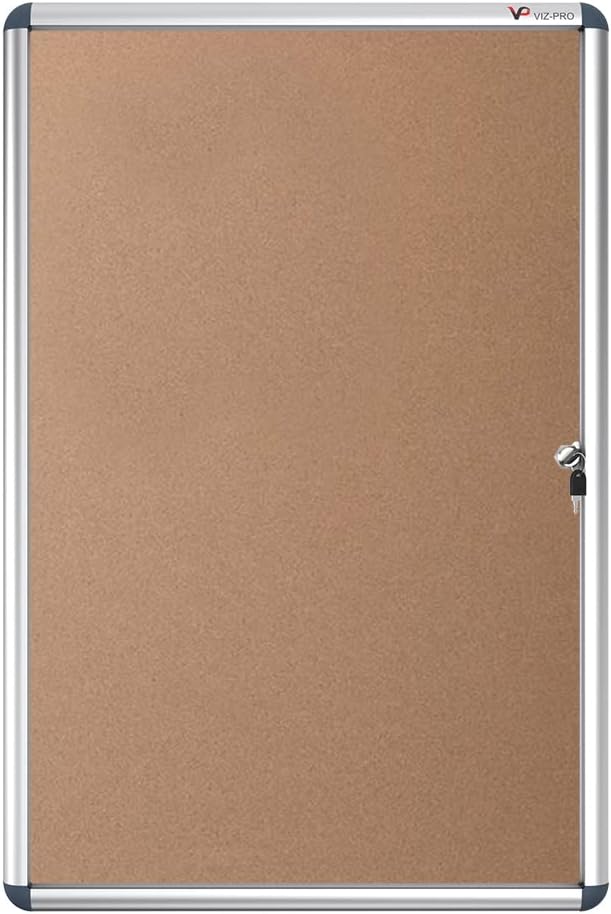 Tamperproof Lockable Noticeboard Aluminium Frame 900 X 600