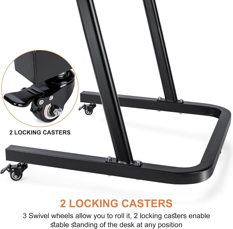 Indoor Training Bicycle Desk Height-Adjustable Computer Stand