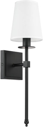Indoor Wall Lights with Linen Shade for Bedside (Set of 2)