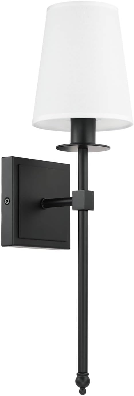 Indoor Wall Lights with Linen Shade for Bedside (Set of 2)