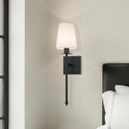 Indoor Wall Lights with Linen Shade for Bedside (Set of 2)