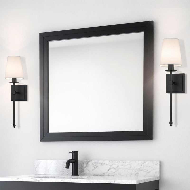 Indoor Wall Lights with Linen Shade for Bedside (Set of 2)