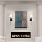 Indoor Wall Lights with Linen Shade for Bedside (Set of 2)