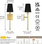 Indoor Wall Lights with Linen Shade for Bedside (Set of 2)