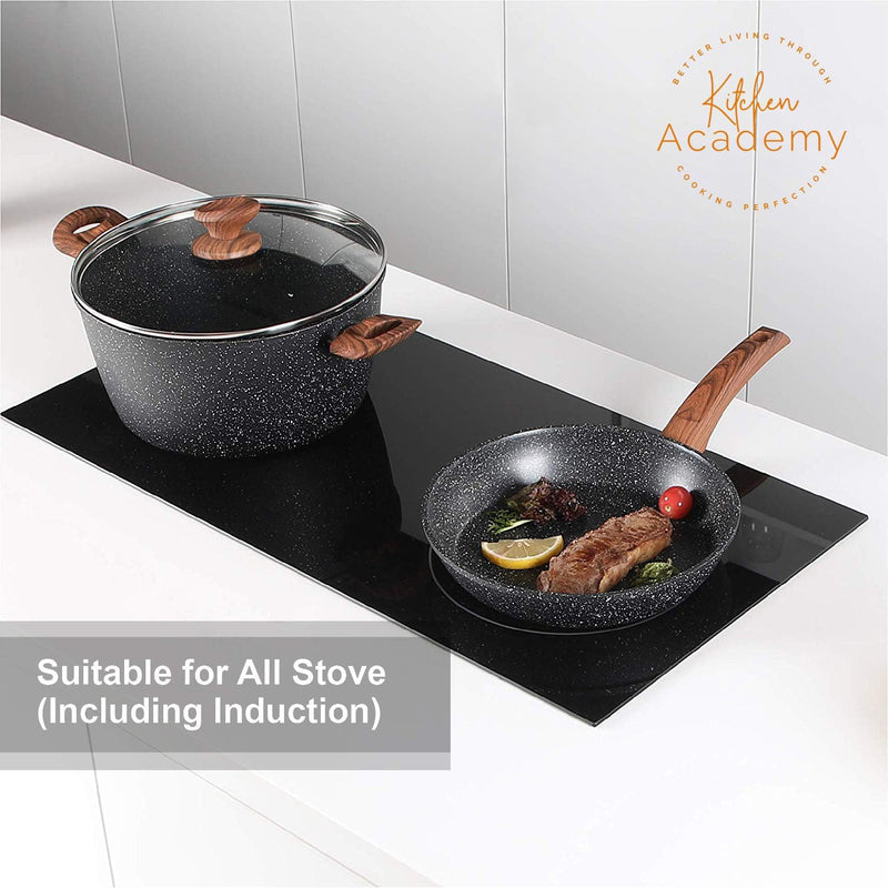 Induction Hob Pans Set 12-Piece Granite Cookware