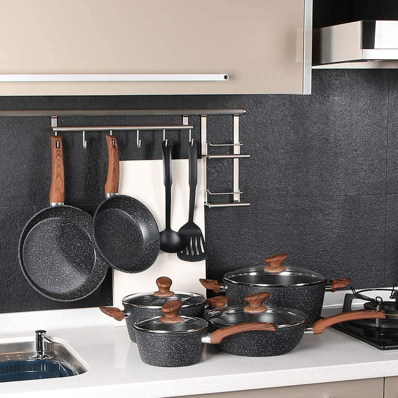 Induction Hob Pans Set 12-Piece Granite Cookware