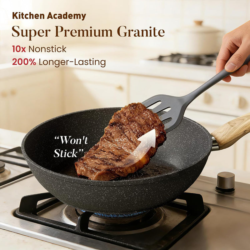 Induction Hob Pans Set 12-Piece Granite Cookware