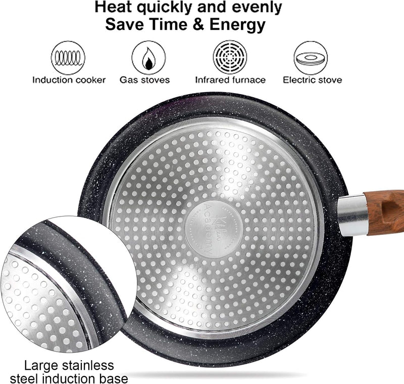 Induction Hob Pans Set 12-Piece Granite Cookware