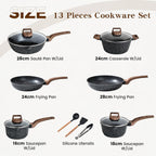 Induction Hob Pots and Pans Set 13pcs Nonstick