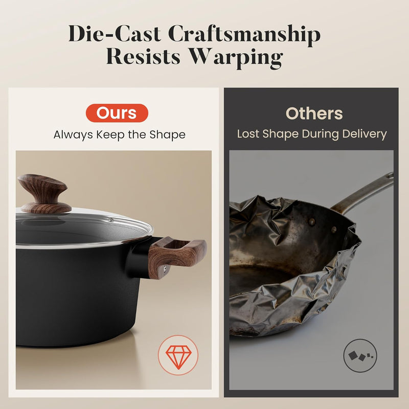12-Piece Induction Hob Pots and Pans Set