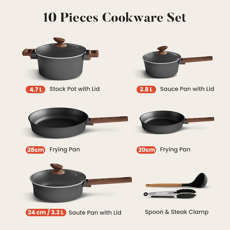 12-Piece Induction Hob Pots and Pans Set