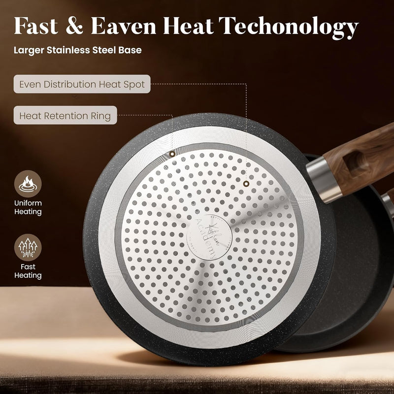12-Piece Induction Hob Pots and Pans Set