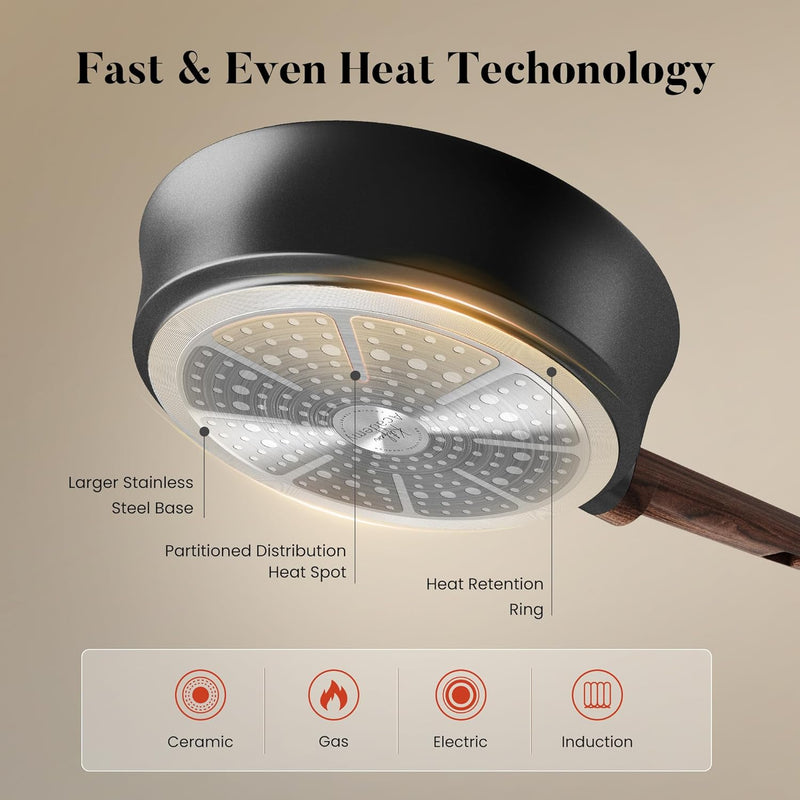12-Piece Induction Hob Pots and Pans Set