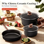 Induction Hob Pots and Pans Set Cooking Granite (12 Piece)