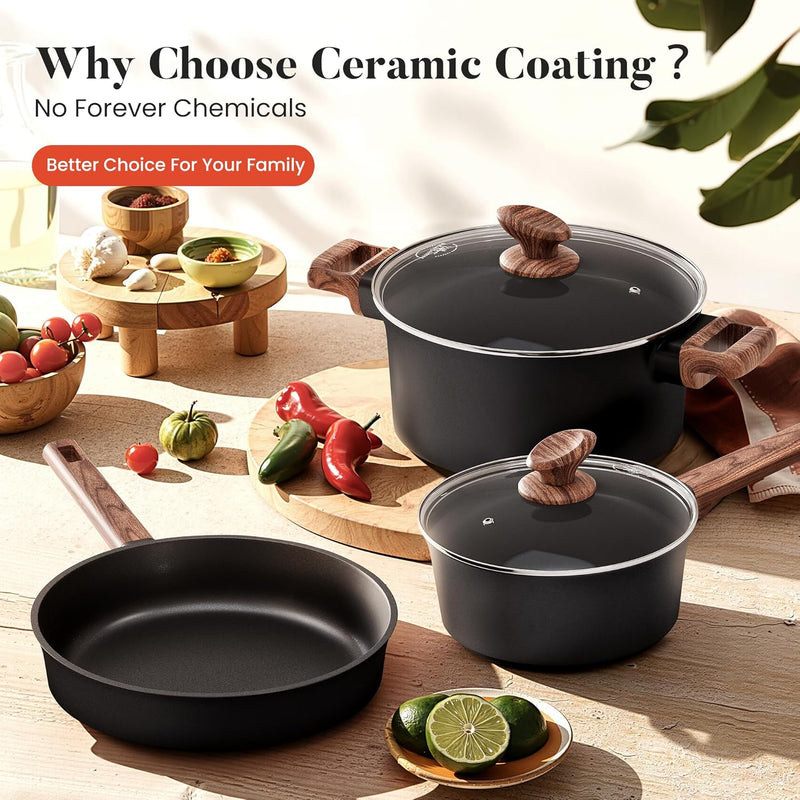 12-Piece Induction Hob Pots and Pans Set