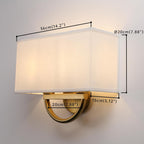 Industrial 2-Light Wall Light Sconce with Textile Shade