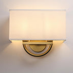 Industrial 2-Light Wall Light Sconce with Textile Shade