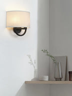 Industrial 2-Lights Wall Light Lamps with Linen Fabric